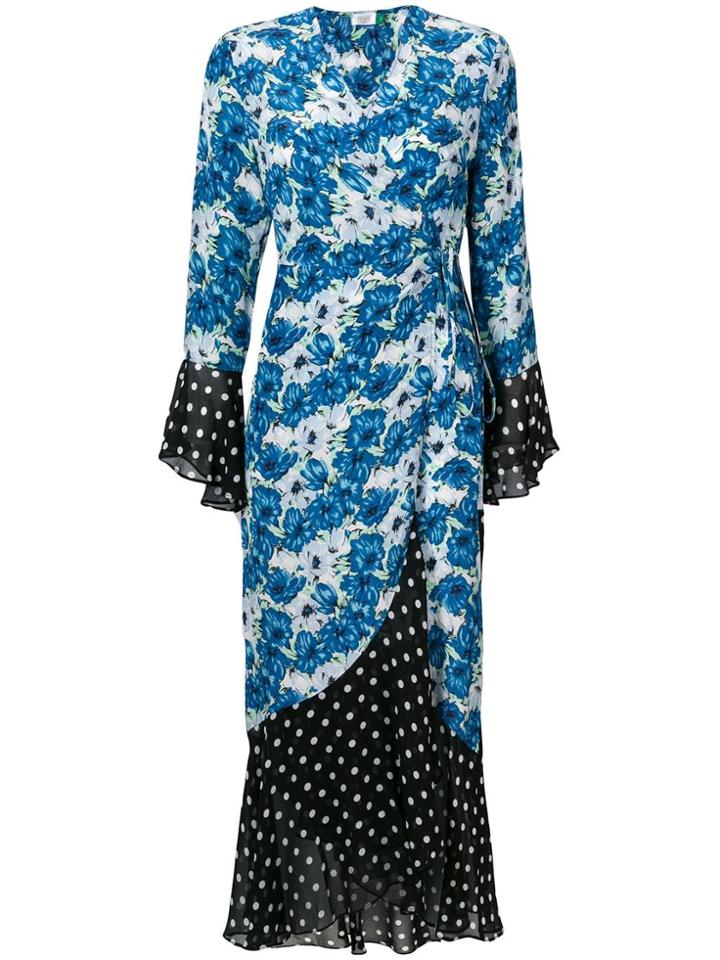 Rixo London Luna Midi Wrap Dress - Blue