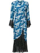 Rixo London Luna Midi Wrap Dress - Blue