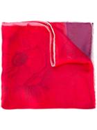 Salvatore Ferragamo - Floral Print Scarf - Women - Silk - One Size, Red, Silk