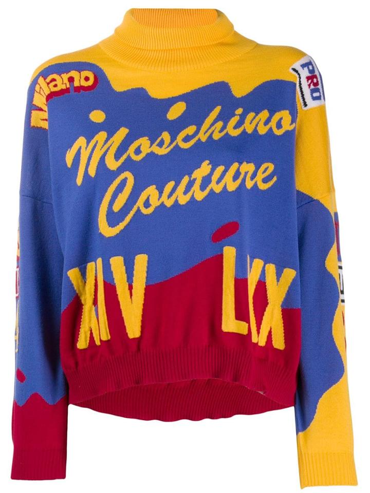 Moschino Intarsia Jumper - Blue