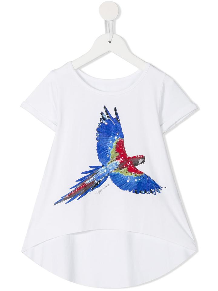 Lapin House Bird Print T-shirt, Girl's, Size: 12 Yrs, White