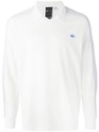 Adidas - Textured Long Sleeve Polo Shirt - Unisex - Cotton/polyester/spandex/elastane - Xl, White, Cotton/polyester/spandex/elastane