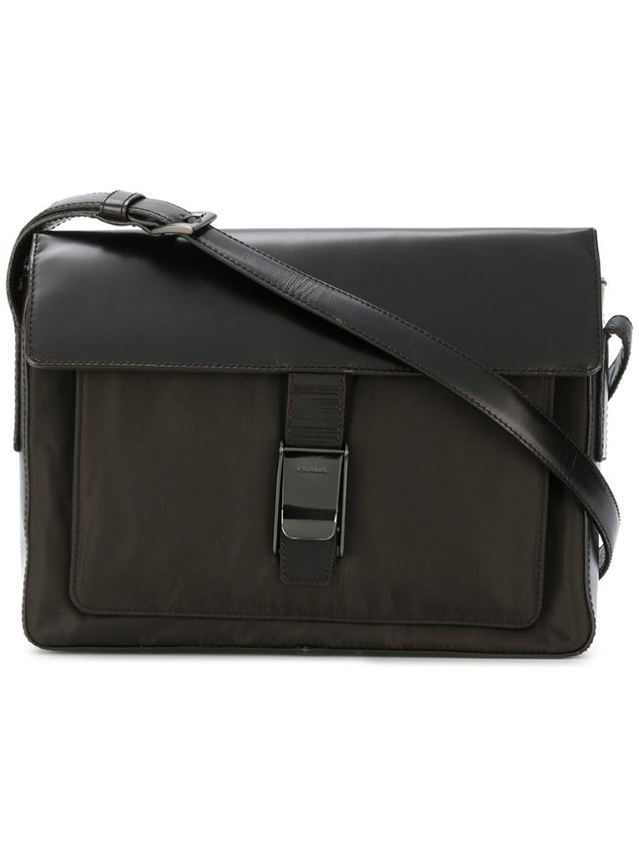 Prada Vintage Buckled Shoulder Bag - Brown