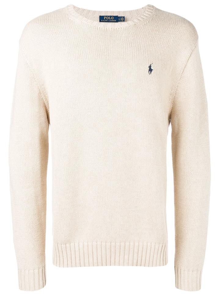 Polo Ralph Lauren Embroidered Pony Jumper - Neutrals