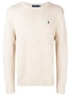 Polo Ralph Lauren Embroidered Pony Jumper - Neutrals