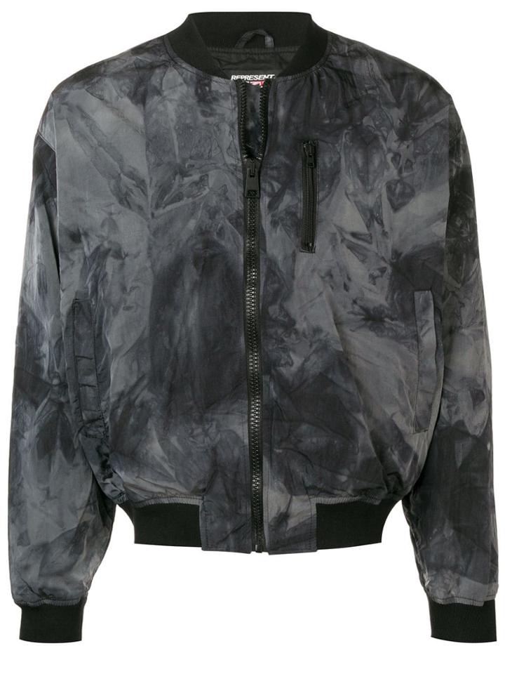 Represent Tie-dye Bomber Jacket - Black