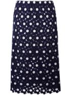 Comme Des Garçons Vintage Floral Embroidered Skirt - Blue