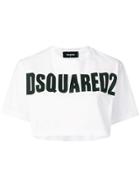 Dsquared2 Logo Print Cropped T-shirt - White