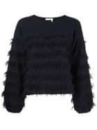 See By Chloé Frayed Sweatshirt, Women's, Size: Medium, Blue, Cotton