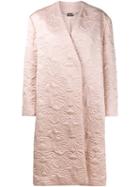 Alexander Mcqueen Butterfly Embroidered Cocoon Coat, Women's, Size: 42, Pink/purple, Silk/polyester