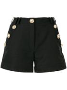 Balmain Embossed Button Shorts - Black