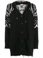 Red Valentino Hooded Wings Knit Cardigan - Black