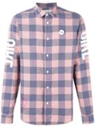 Sold Out Frvr - Printed Checked Shirt - Men - Cotton/linen/flax - L, Pink/purple, Cotton/linen/flax