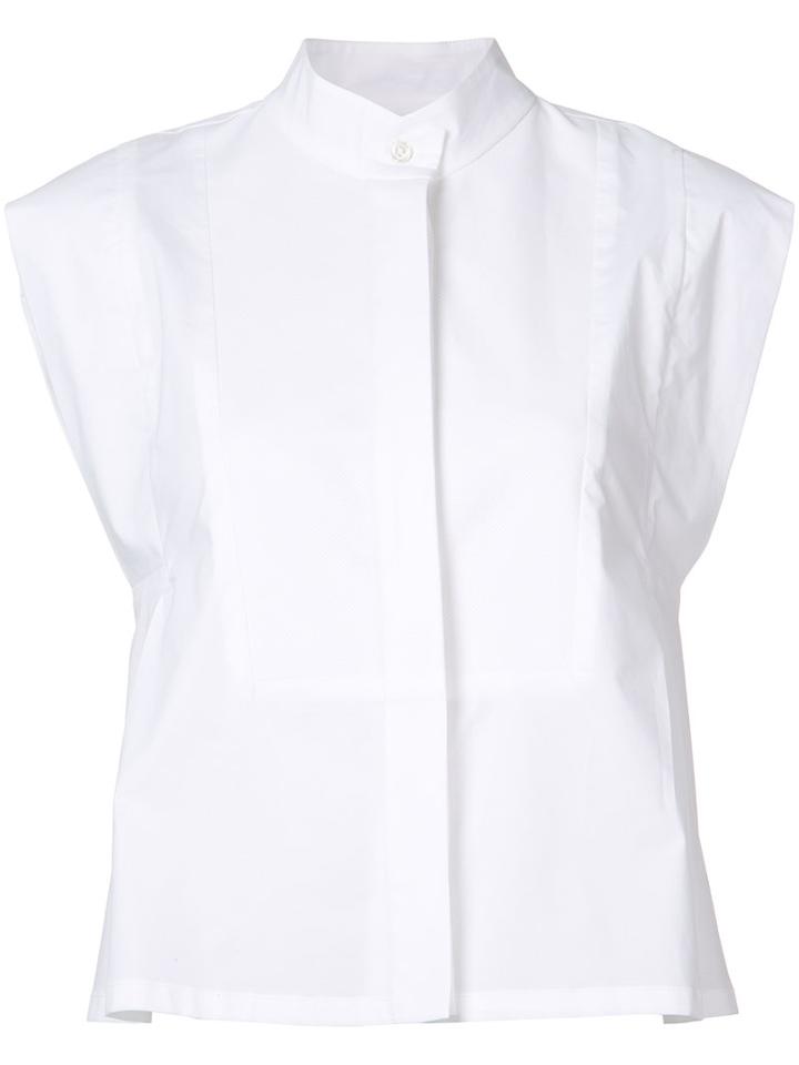Derek Lam - Concealed Fastening Sleeveless Shirt - Women - Cotton/spandex/elastane - 38, Women's, White, Cotton/spandex/elastane