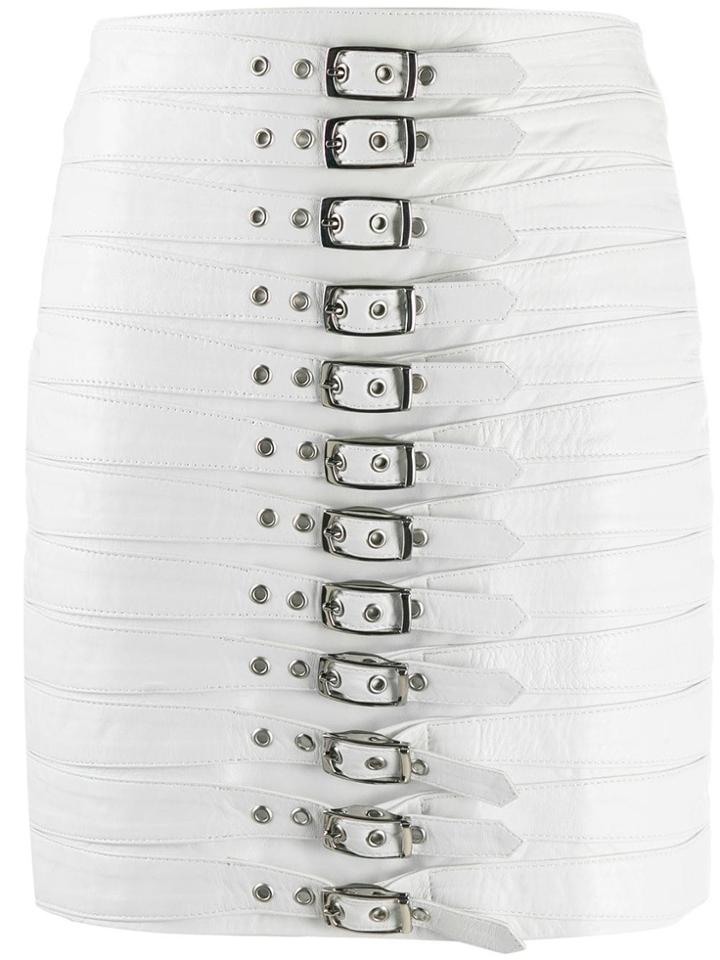 Manokhi Buckled Mini Skirt - White