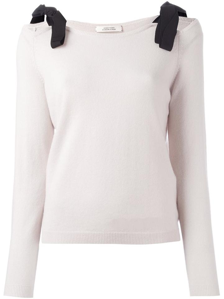 Dorothee Schumacher Lace-up Shoulders Pullover, Women's, Size: 4, Nude/neutrals, Cashmere