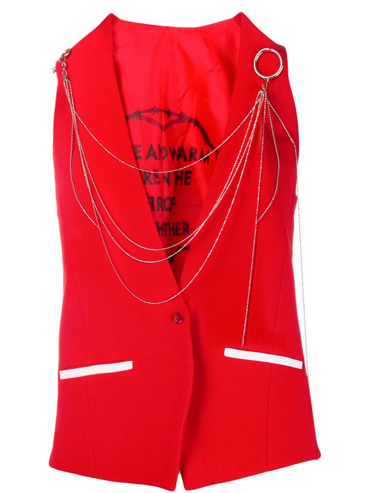 Each X Other Chain Embellished Gilet - Red