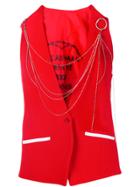 Each X Other Chain Embellished Gilet - Red