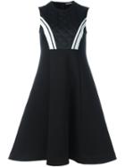 Neil Barrett Quilted Top Sleeveless Dress, Women's, Size: 42, Black, Polyester/polyurethane/viscose