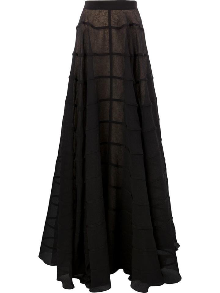 Maison Rabih Kayrouz Long Pleated Skirt - Black
