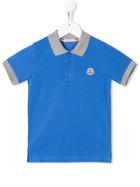 Moncler Kids Contrast Trim Polo Shirt - Blue