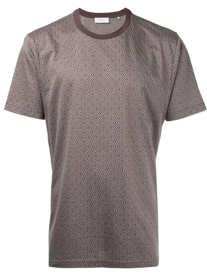 Cerruti 1881 - Diamond Pattern T-shirt - Men - Cotton - Xxl, Brown, Cotton