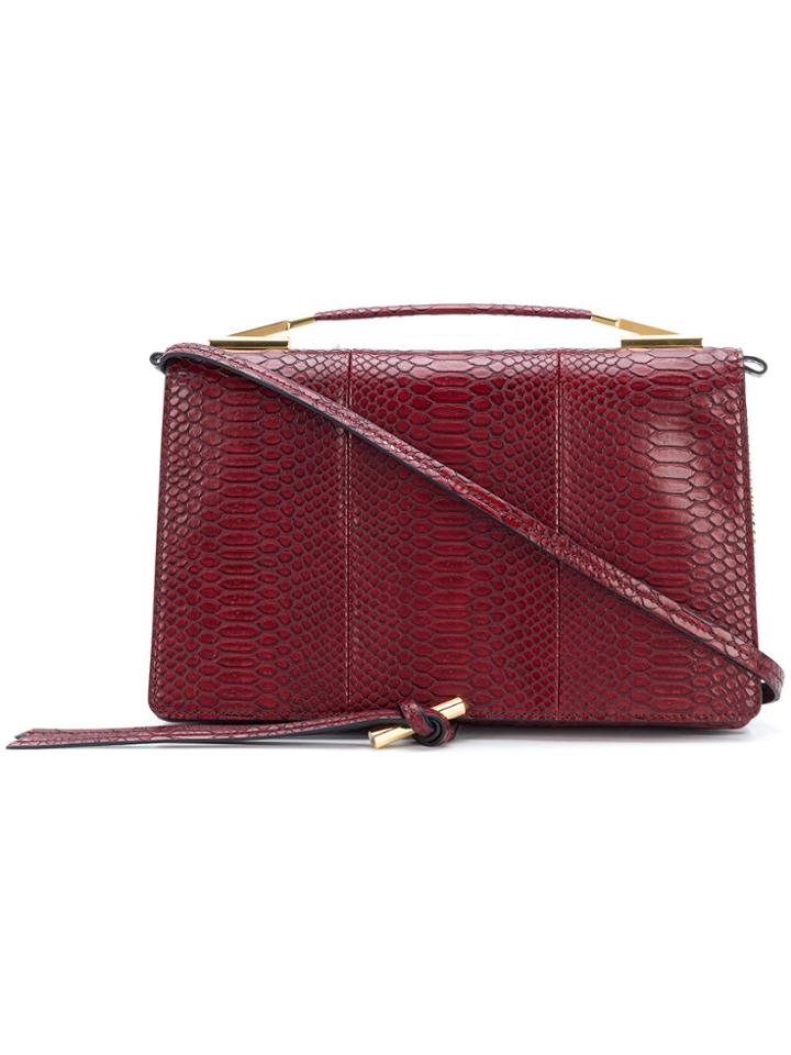 Stella Mccartney Snakeskin Effect Medium Bag - Red