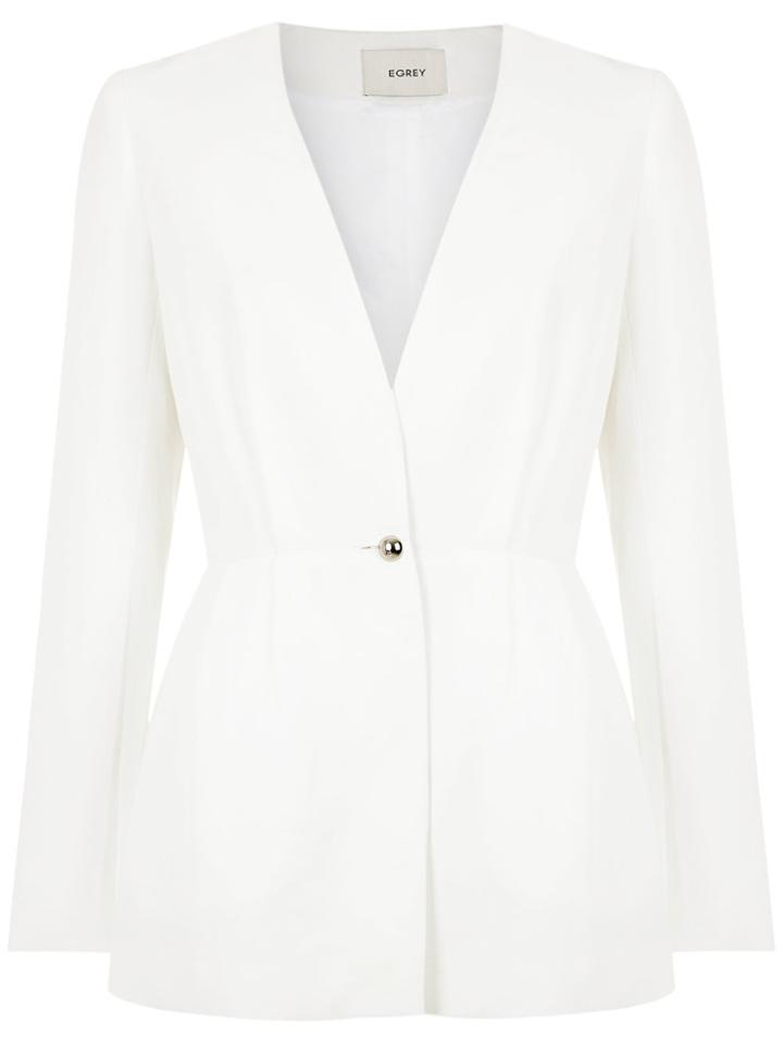 Egrey Drapped Blazer - White