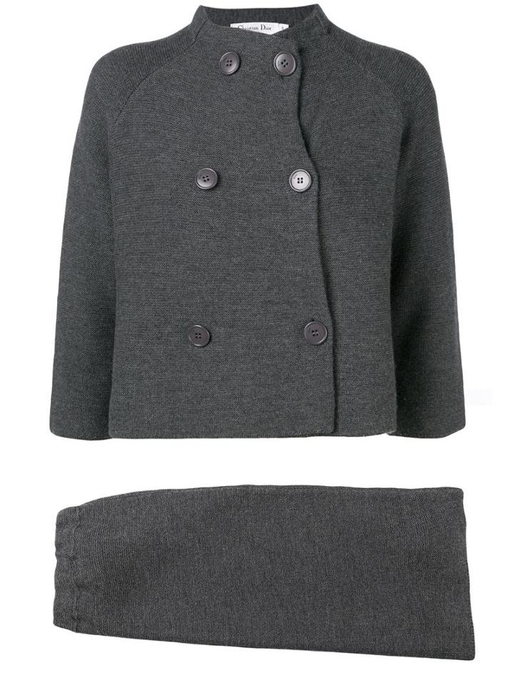 Christian Dior Pre-owned 1990's Slim Skirt Suit - Grey