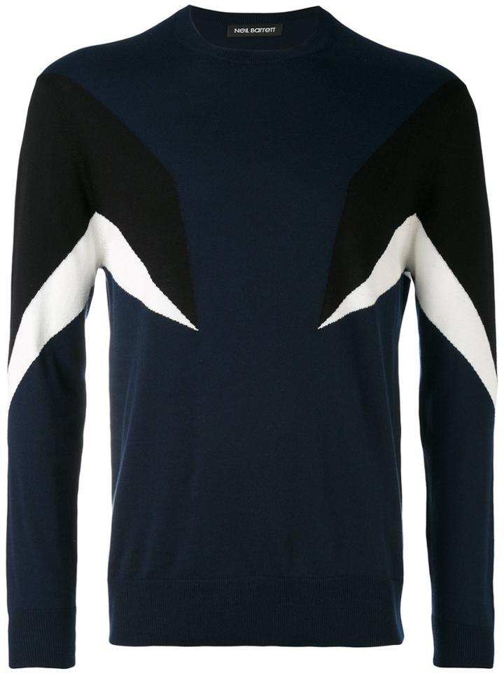 Neil Barrett Colour-block Sweatshirt - Blue