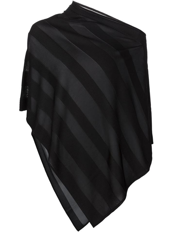Ralph Lauren Black Sheer Striped Cape