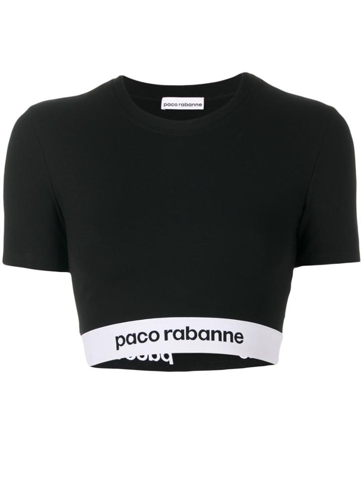 Paco Rabanne Logo Crop Top - Black
