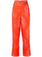 Shanghai Tang Pyjama Pants With Tiger & Snake Print - Orange