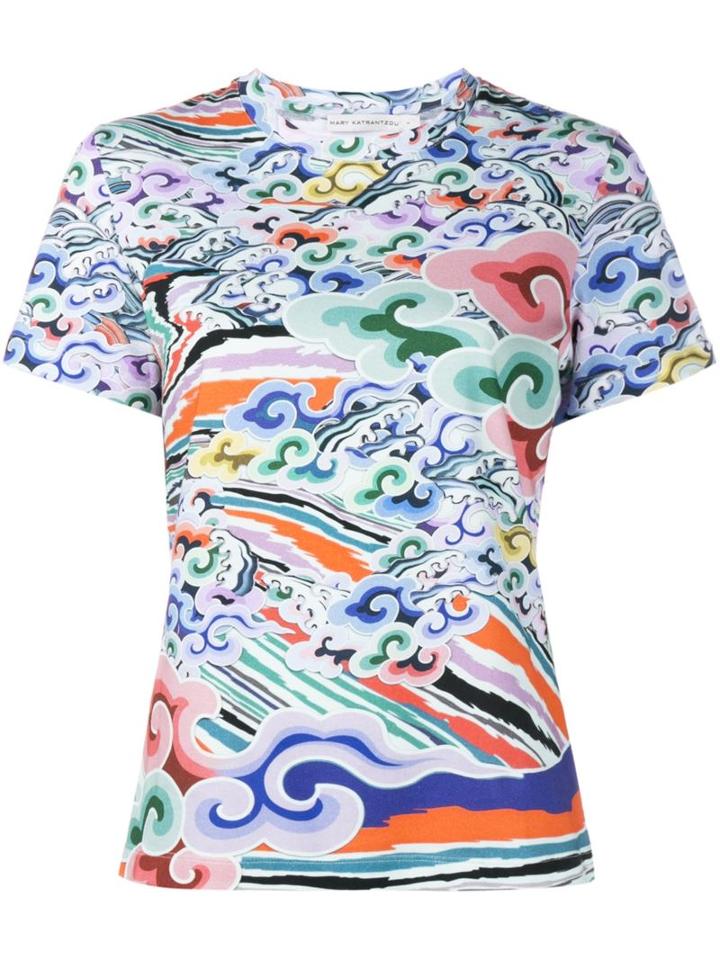 Mary Katrantzou Rainbow Cloud Print T-shirt