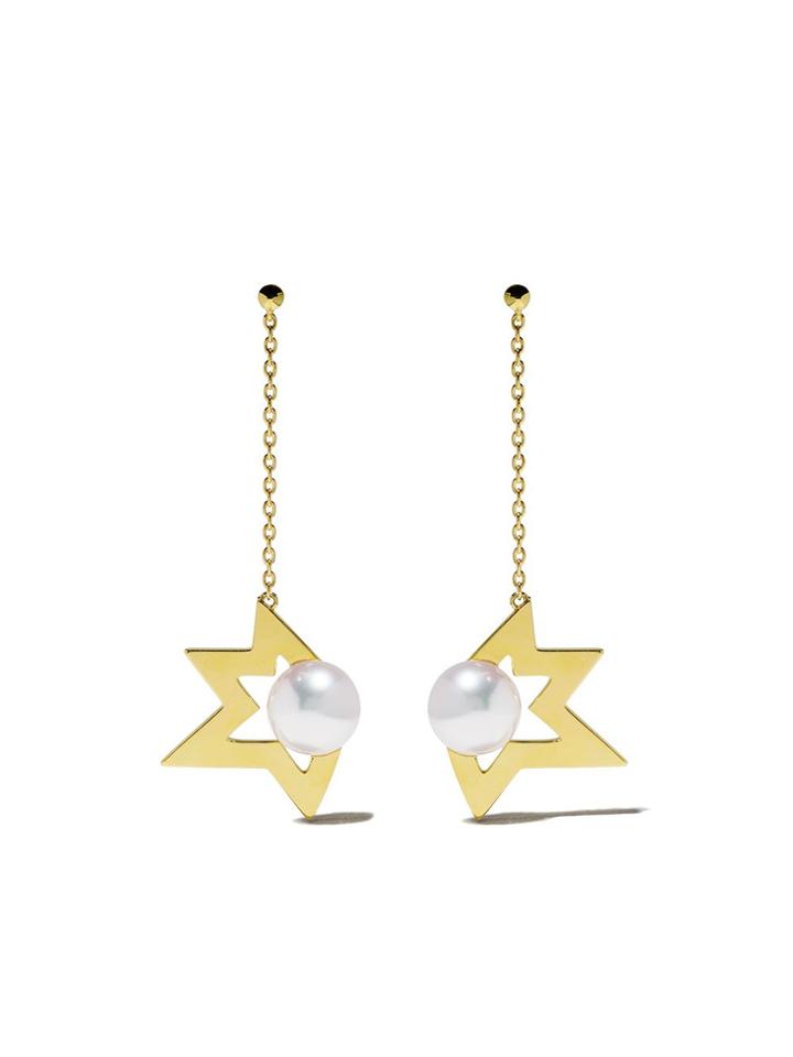 Tasaki 18kt Yellow Gold Comet Plus Earrings