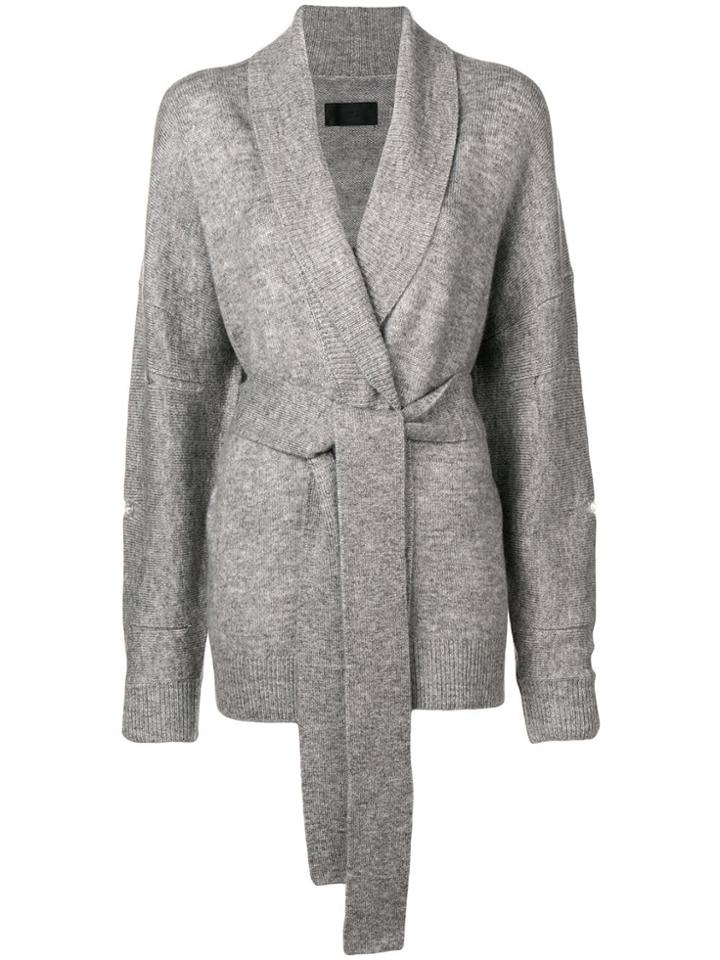Rta Belted Cardigan - Grey