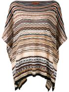 Missoni - Striped Knitted Poncho - Women - Cotton/polyamide/viscose - One Size, Cotton/polyamide/viscose
