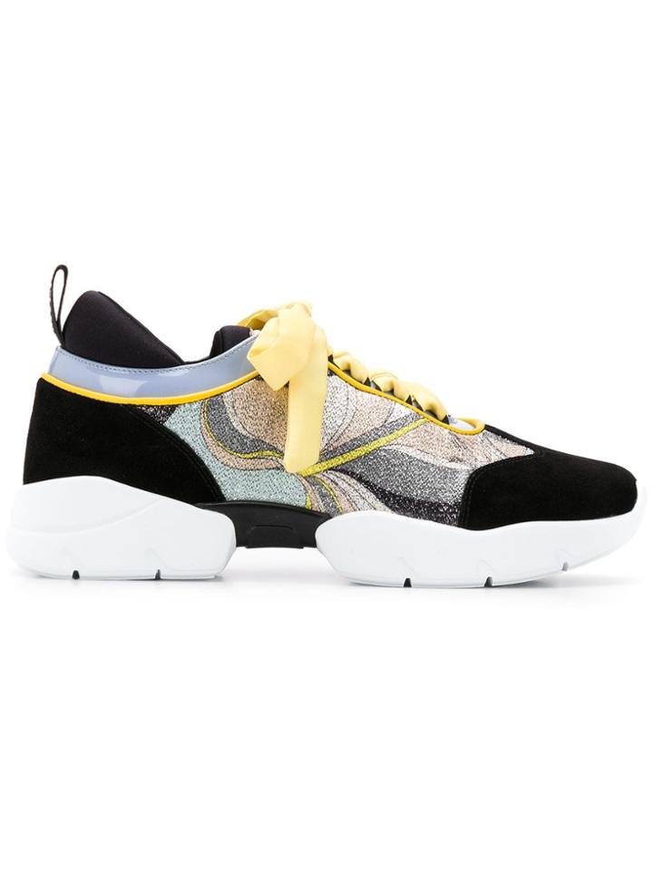 Emilio Pucci Panelled Lace-up Sneakers - Black