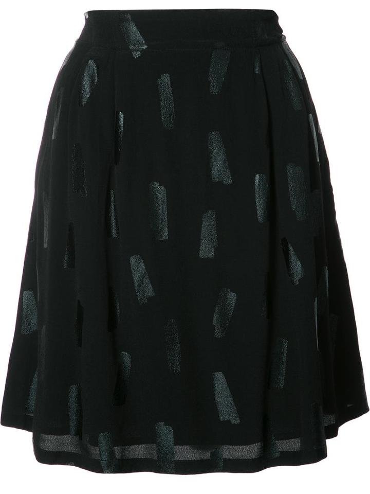 Just Female Tonal Print A-line Skirt, Women's, Size: Medium, Black, Viscose