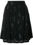 Just Female Tonal Print A-line Skirt, Women's, Size: Medium, Black, Viscose