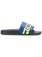 Gcds Logo Embossed Slide-on Sandals - Blue
