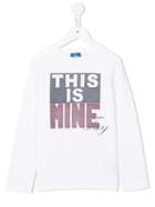 Fay Kids This Is Mine Print T-shirt, Boy's, Size: 8 Yrs, White