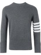Thom Browne Striped Sleeve Jumper, Men's, Size: 1, Grey, Cashmere