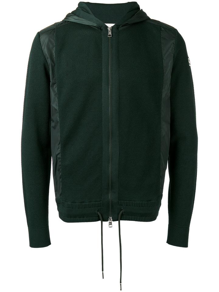 Moncler - Hooded Cardigan Jacket - Men - Cotton/polyamide - Xl, Green, Cotton/polyamide