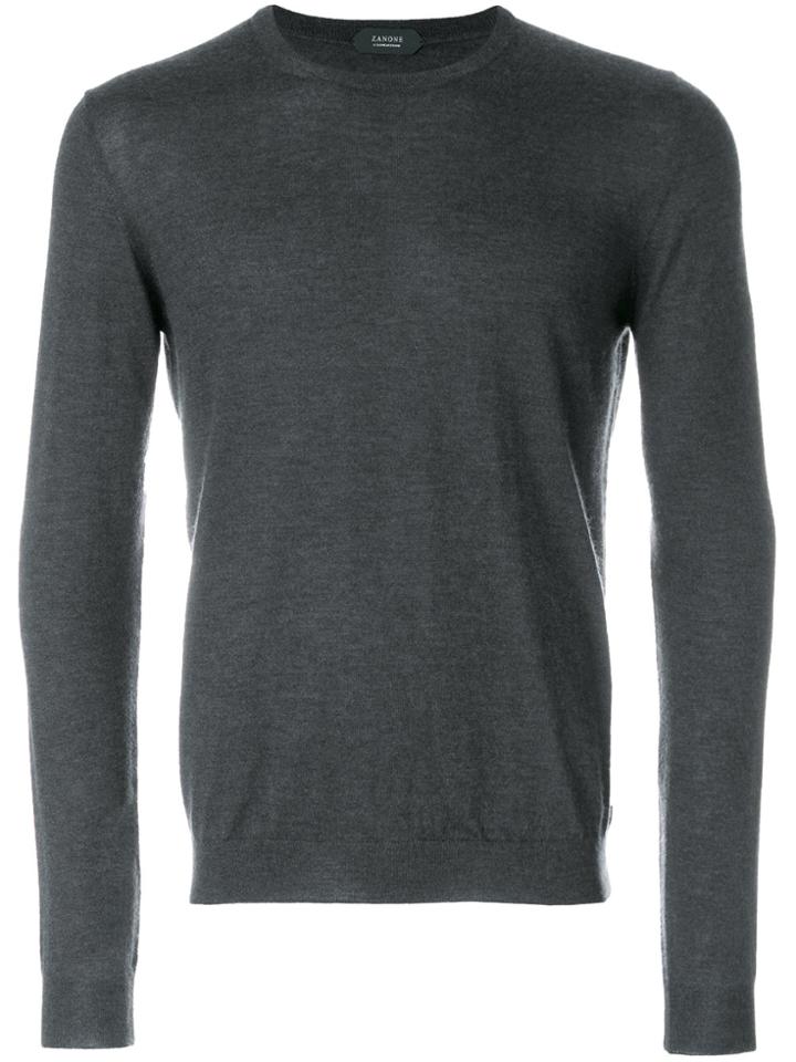 Zanone Classic Knitted Sweater - Grey