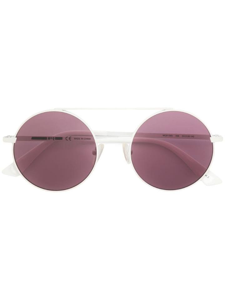Mcq Alexander Mcqueen Round Frame Sunglasses - White