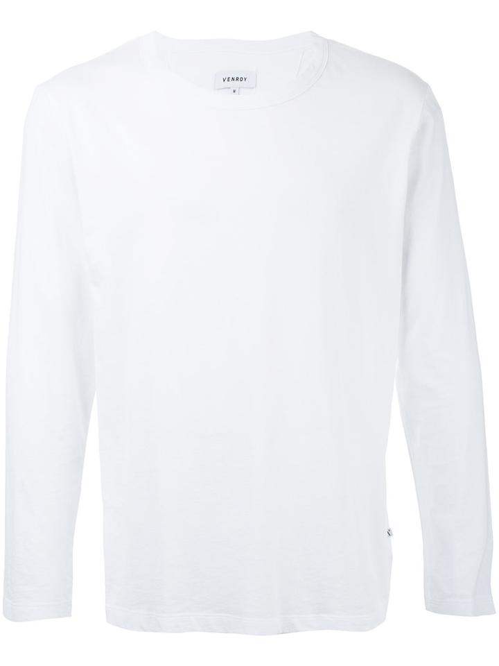 Venroy - Longsleeved Round Neck T-shirt - Men - Cotton - M, White, Cotton