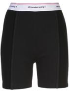 T By Alexander Wang Wash + Go Logo Bike Shorts - Black