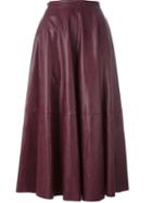 Mm6 Maison Margiela Pleated Maxi Skirt, Women's, Size: 40, Pink/purple, Cotton/polyurethane/viscose