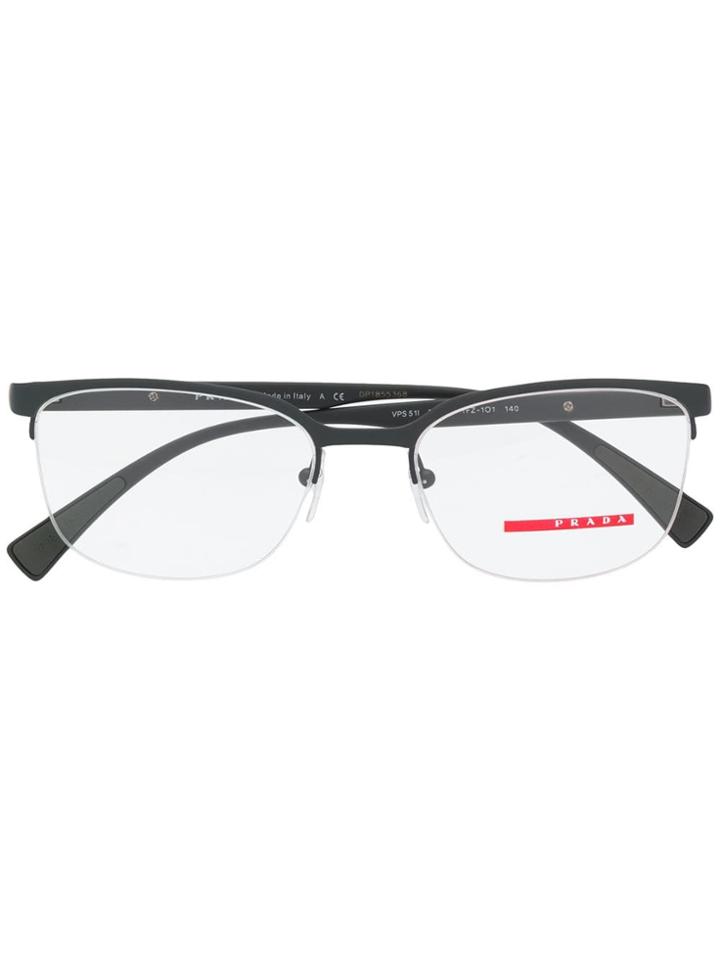 Prada Eyewear Rectangular Shaped Glasses - Grey